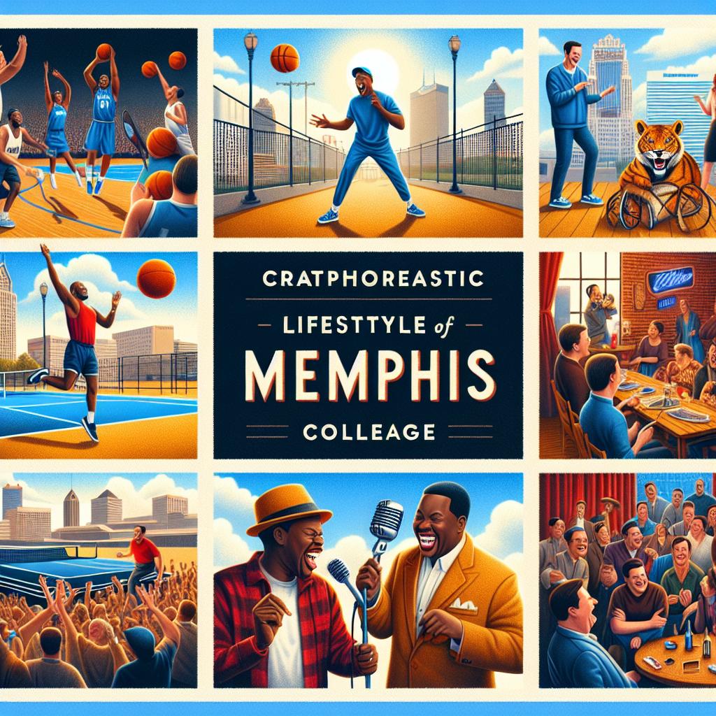 Memphis lifestyle collage: sports, music, comedy