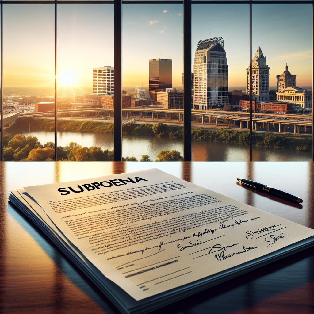 Subpoena documents and Memphis skyline