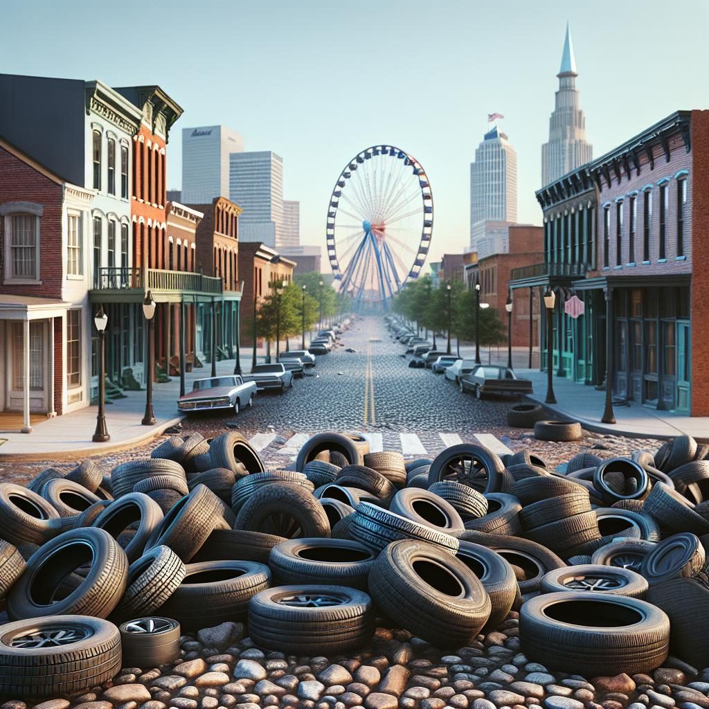 Tires scattered around Memphis