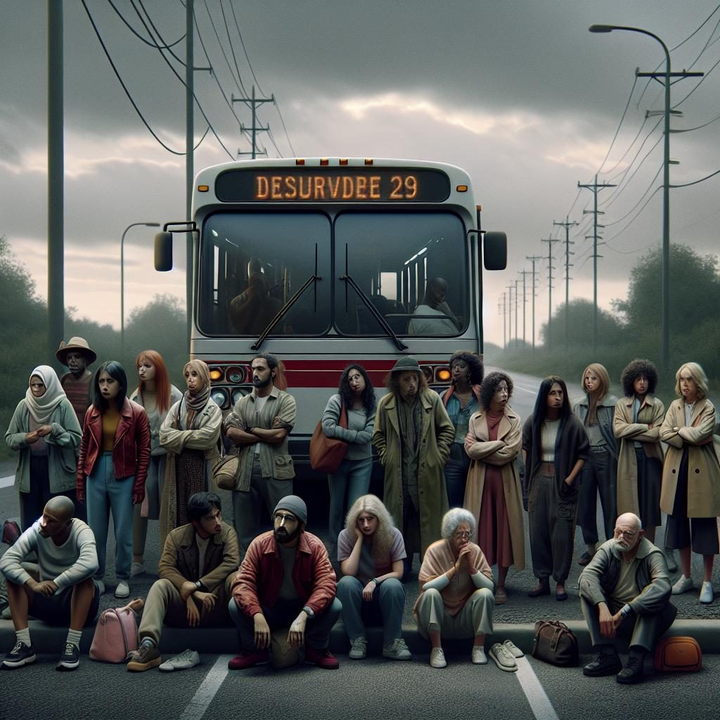 Stranded bus passengers