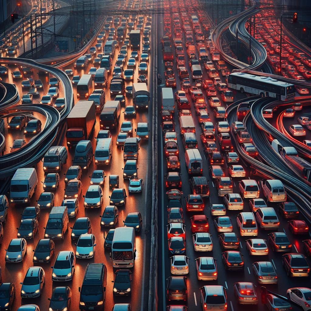 Traffic jam chaos