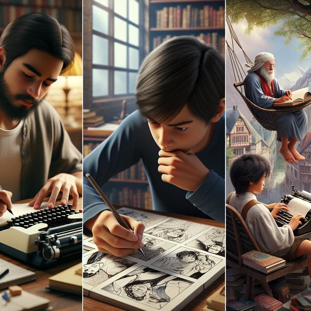 Boys Writing Stories