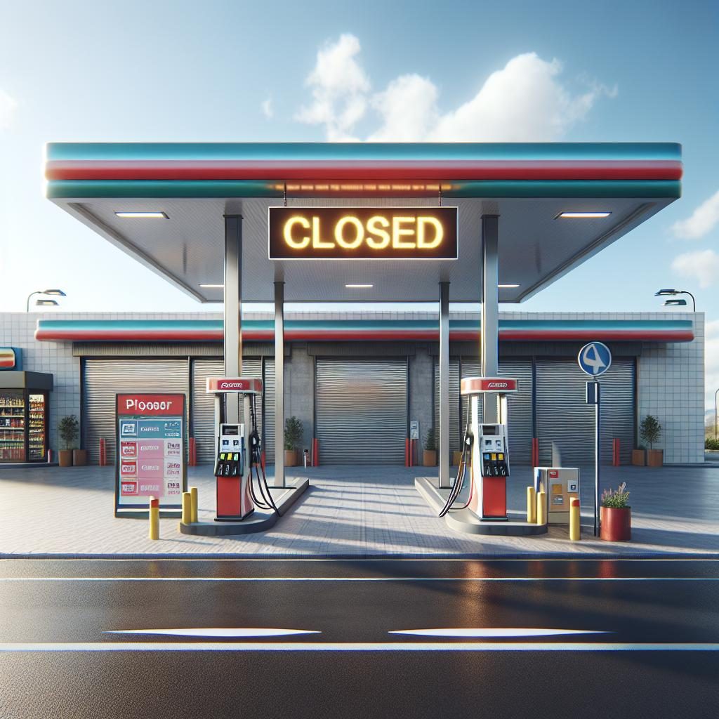 Gas station closure signage