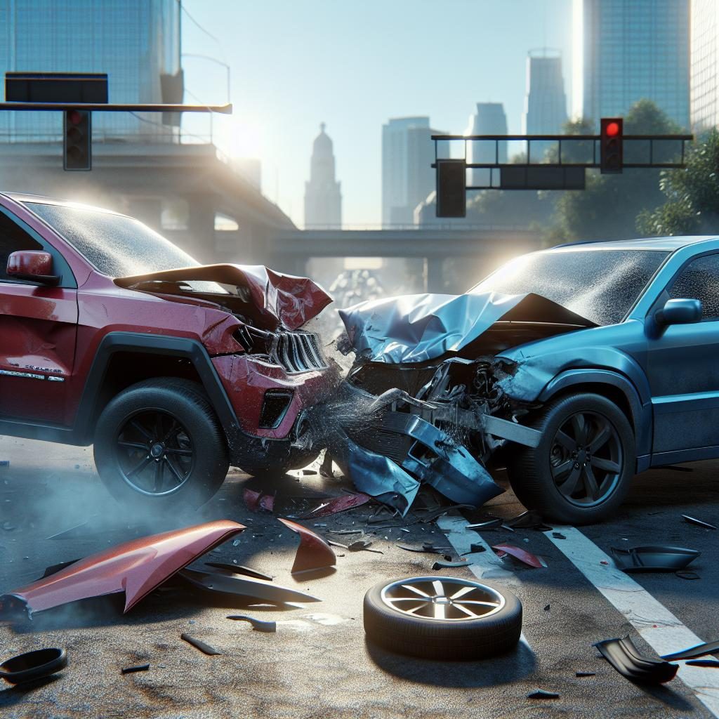 Car crash scene