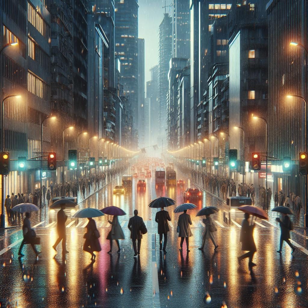 Rainy city streets