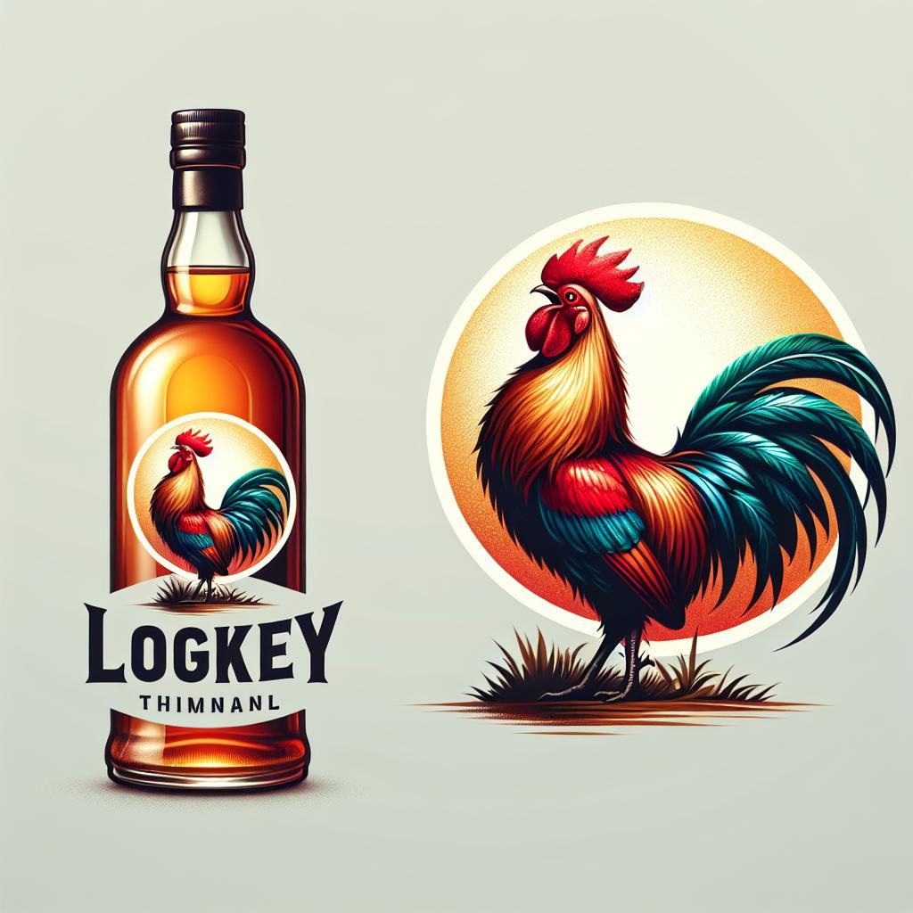 Whiskey and rooster logo