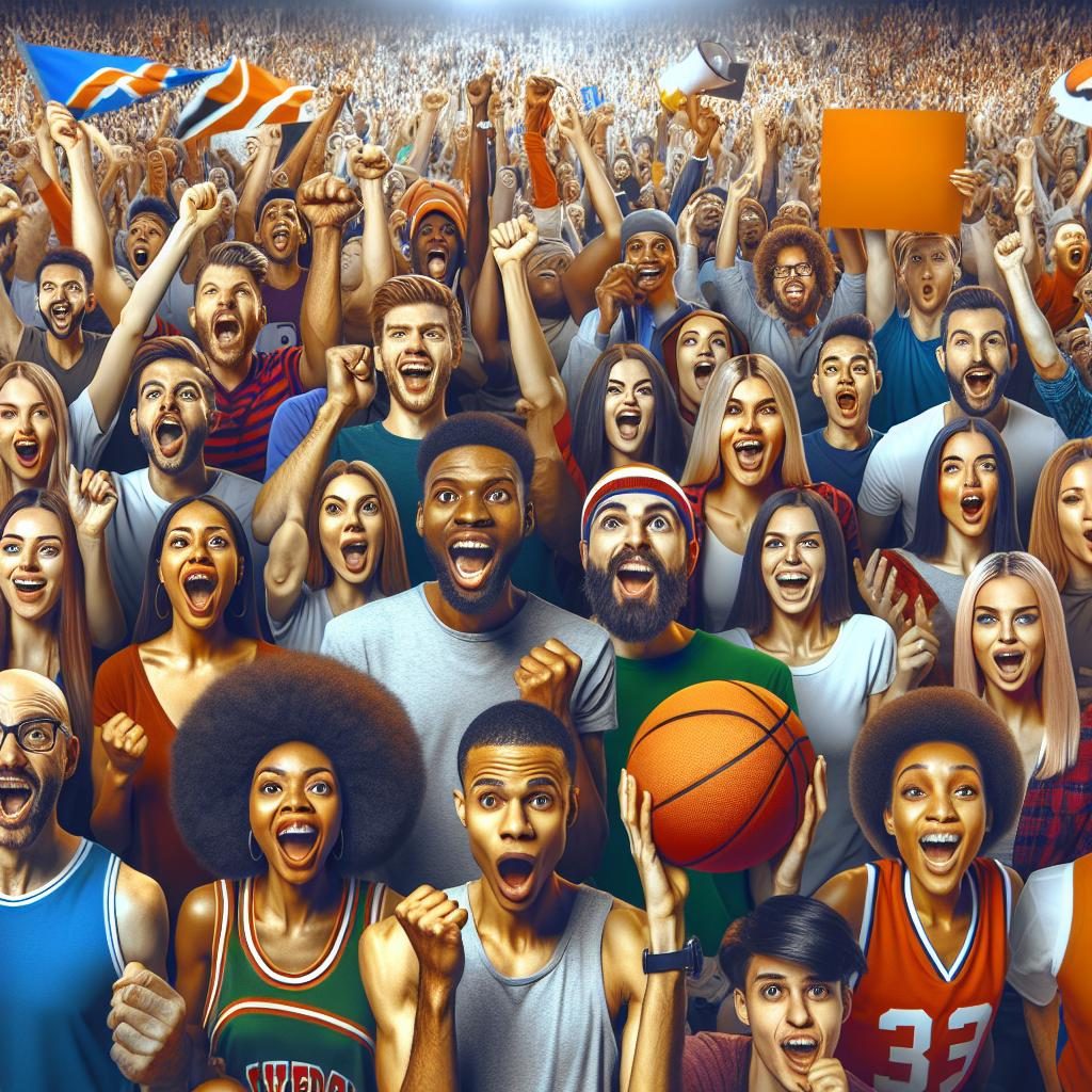 Excited Basketball Fans