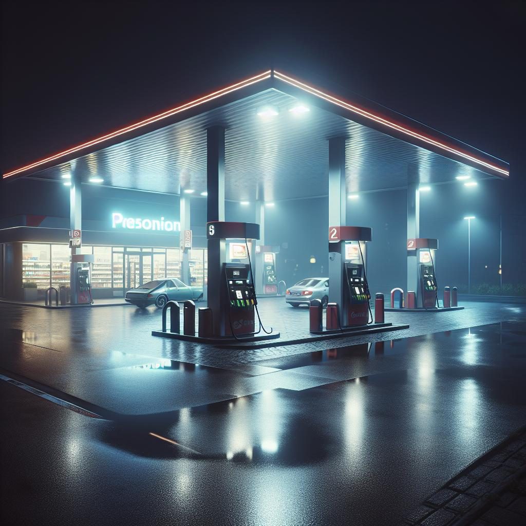 Gas station at night