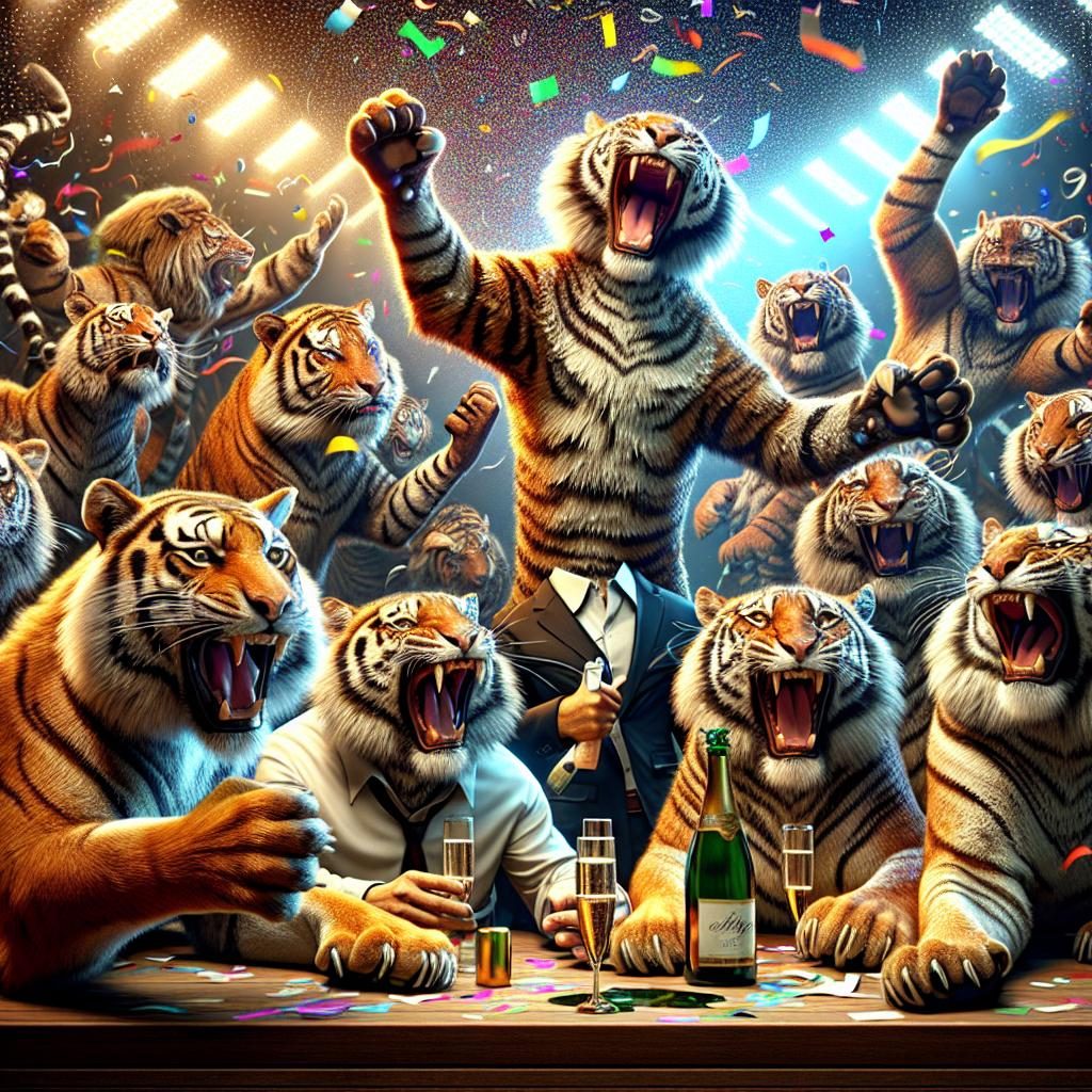 Tigers Celebrating Victory