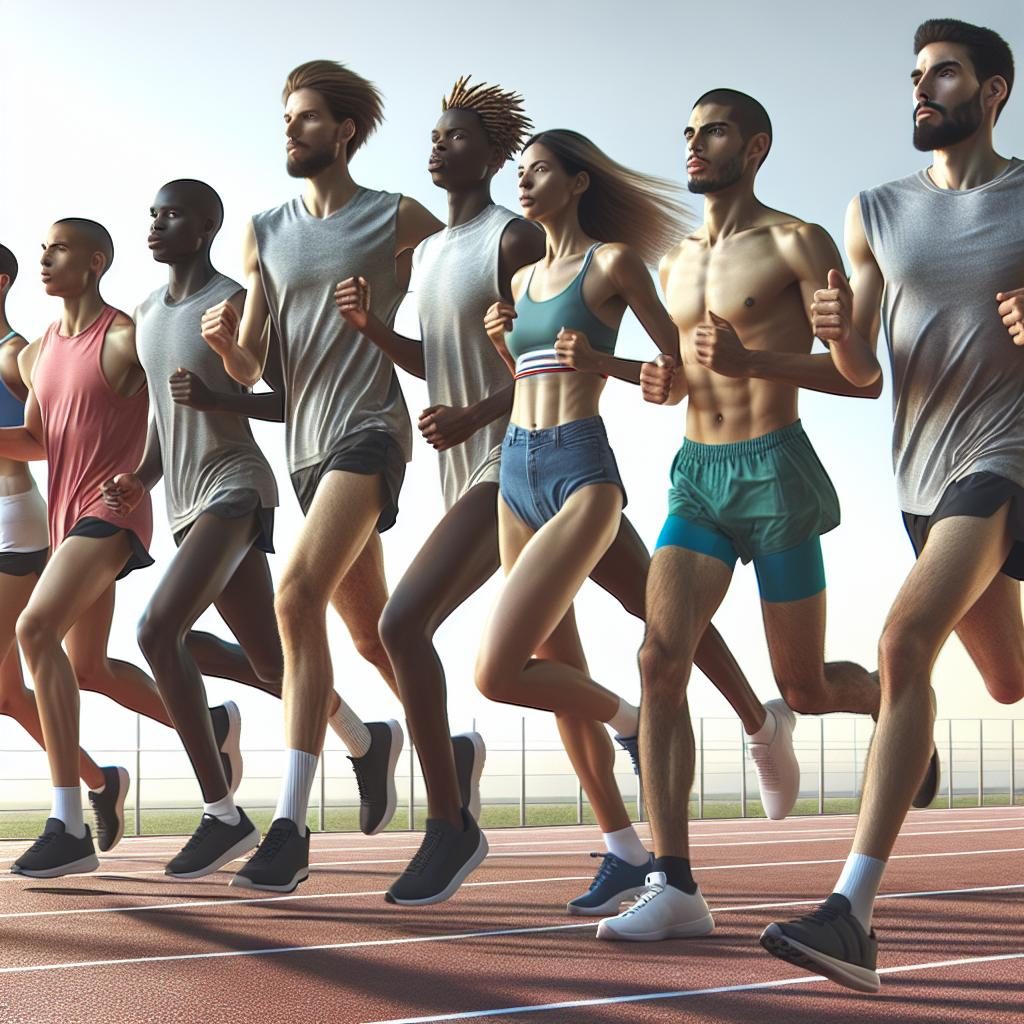 Athletes running together