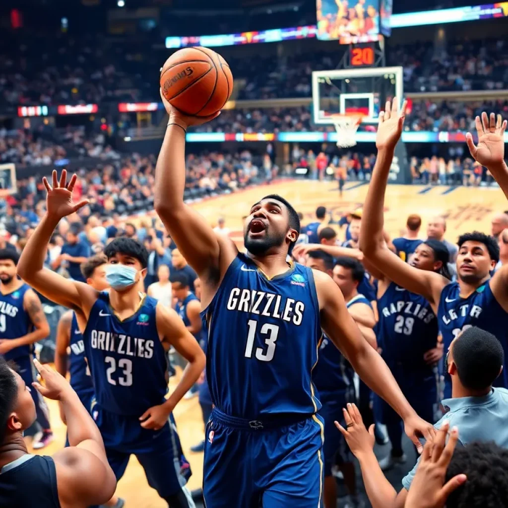 Memphis Grizzlies playing against Toronto Raptors