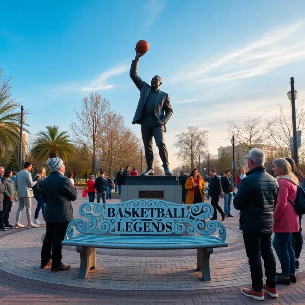 Statue of Larry Finch at the University of Memphis