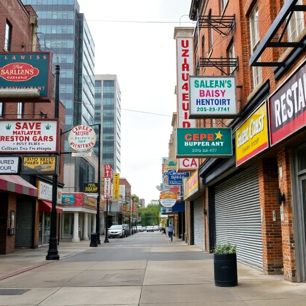 Closed restaurant signs on a Memphis street