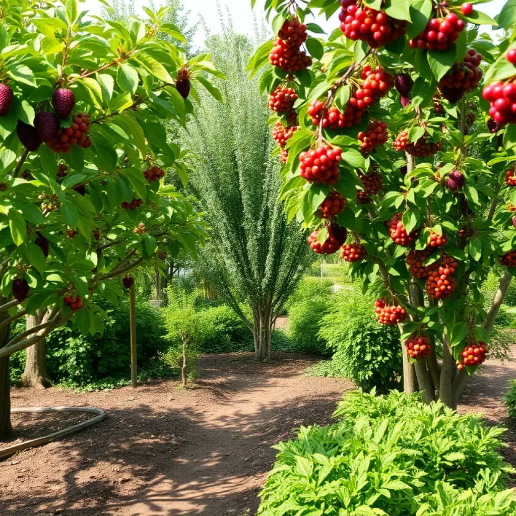 Community garden in Memphis featuring native fruit trees