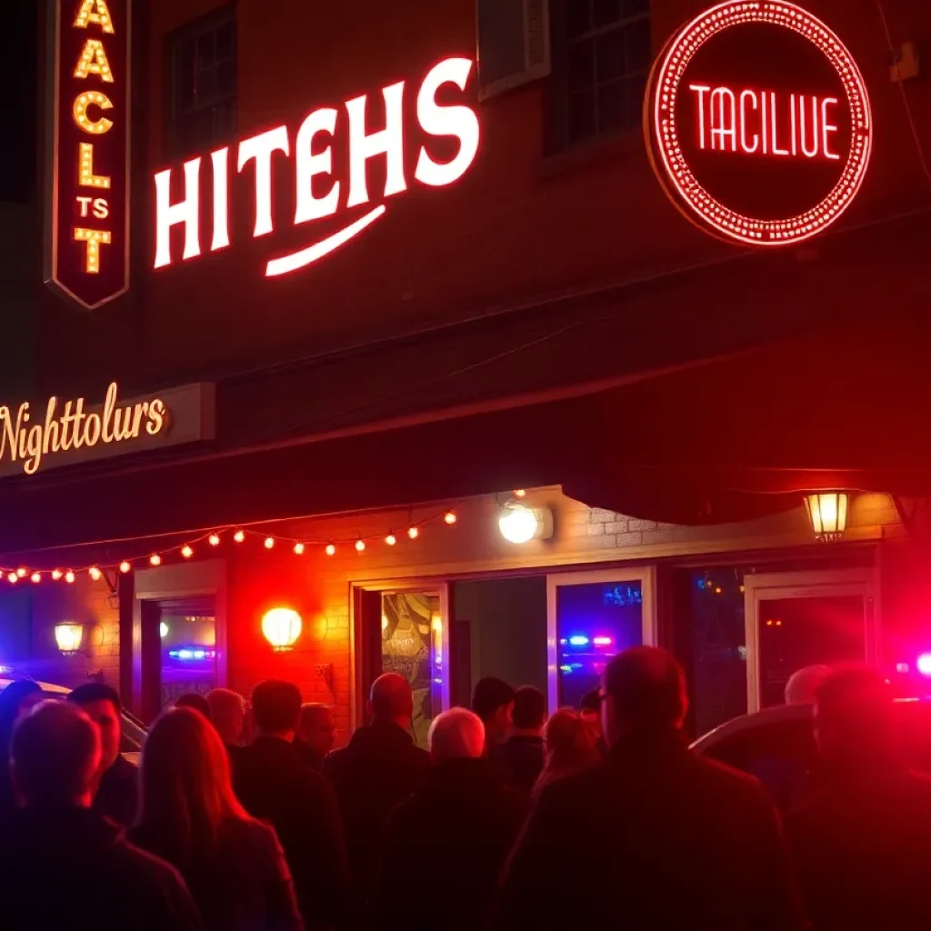 Scene outside a Memphis nightclub with police presence