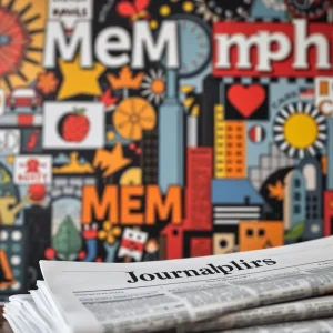 Collage representing Memphis culture and journalism.