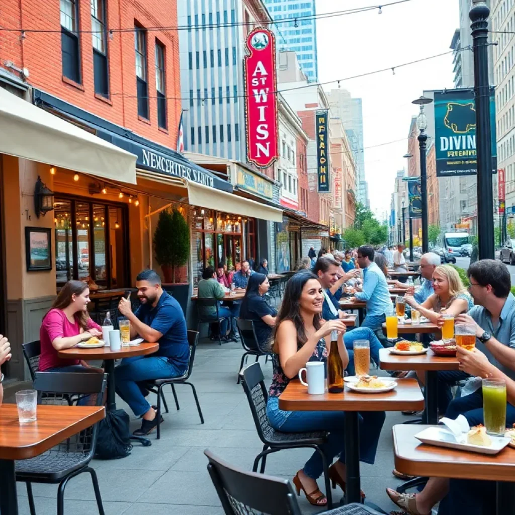 Outdoor dining at a new restaurant in Memphis