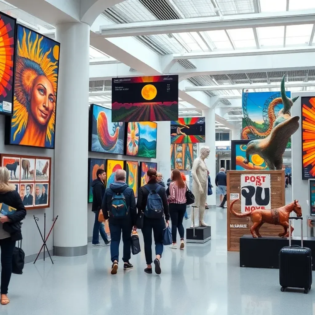 Colorful artwork displayed at Nashville International Airport