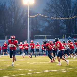 Arkansas Razorbacks practice session at Rhodes College in Memphis