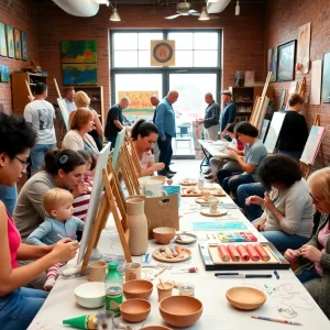 People of all ages participating in art classes in Memphis