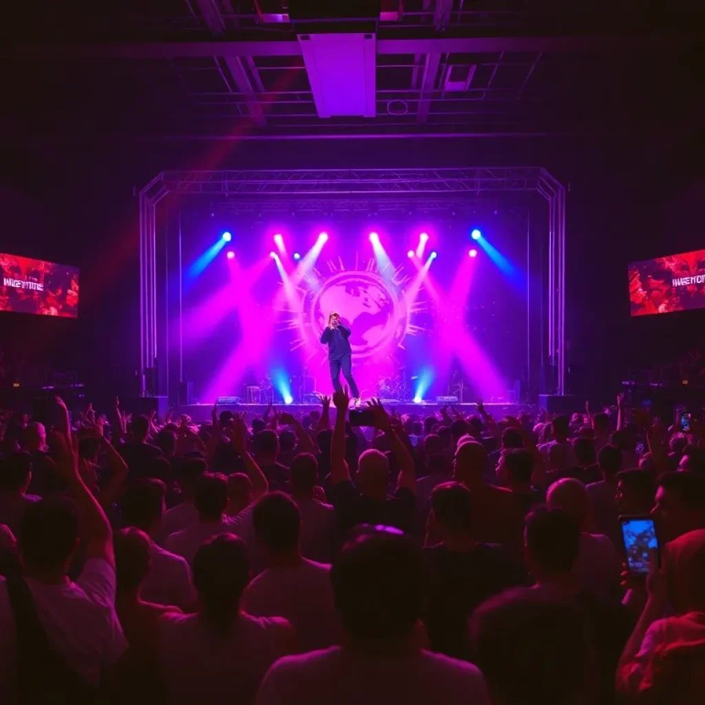 Crowd enjoying a concert by Bone Thugs-N-Harmony in Memphis