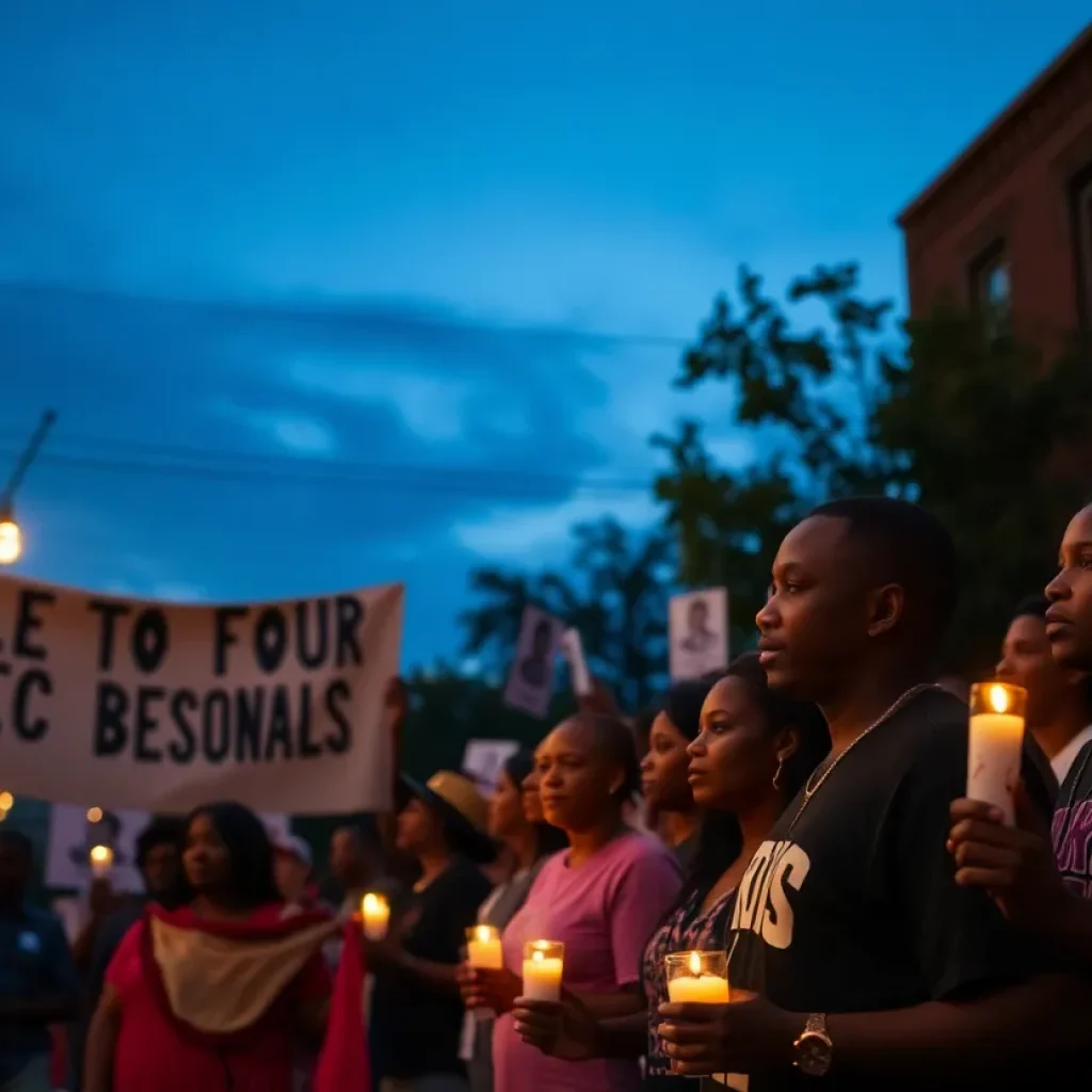 Community gathering in South Memphis for an injured officer