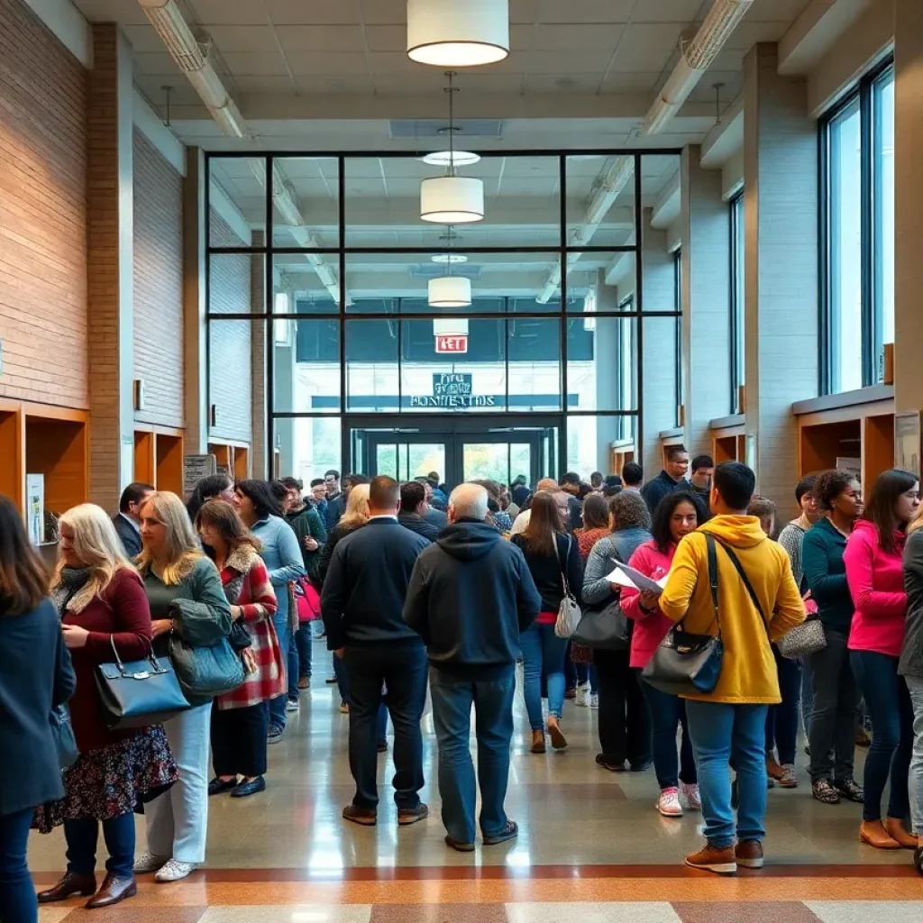 Long lines of voters at Hermitage Library for early voting