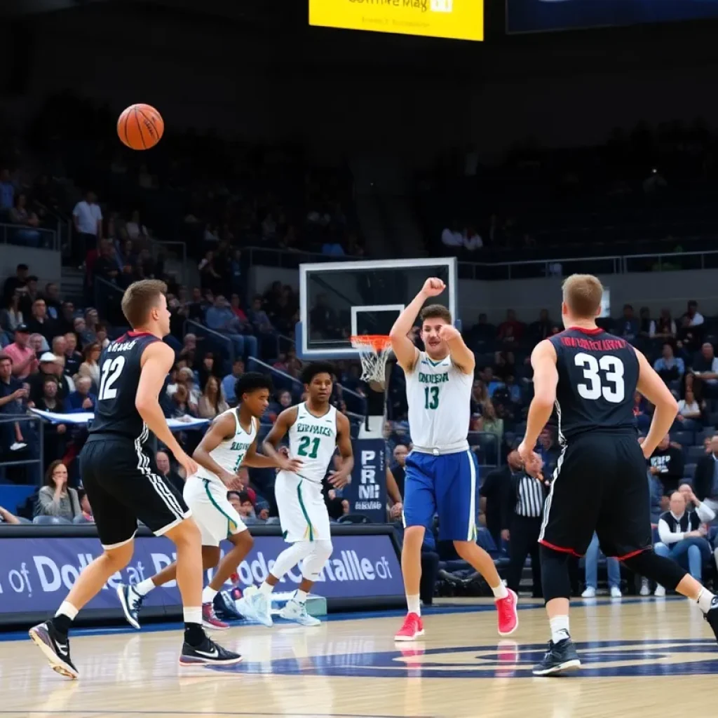 University of Memphis men's basketball team playing against Temple