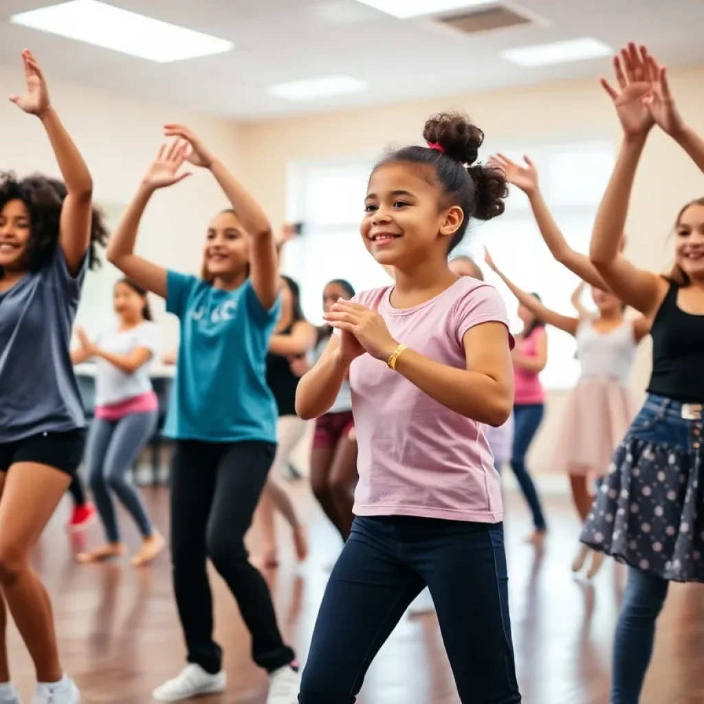 Diverse young dancers practicing in a dance academy in Memphis.