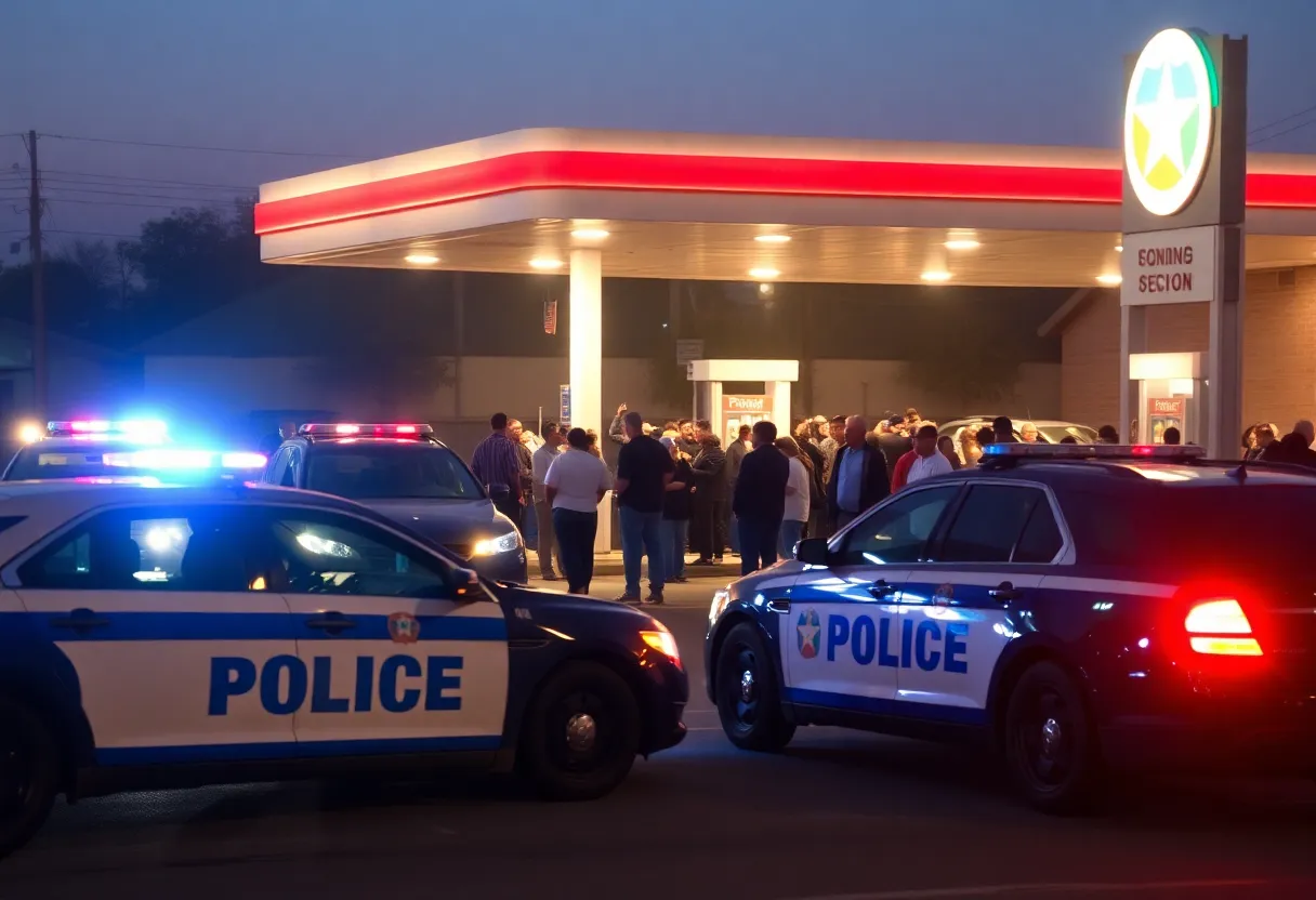 Police at the scene of gas station violence in Memphis