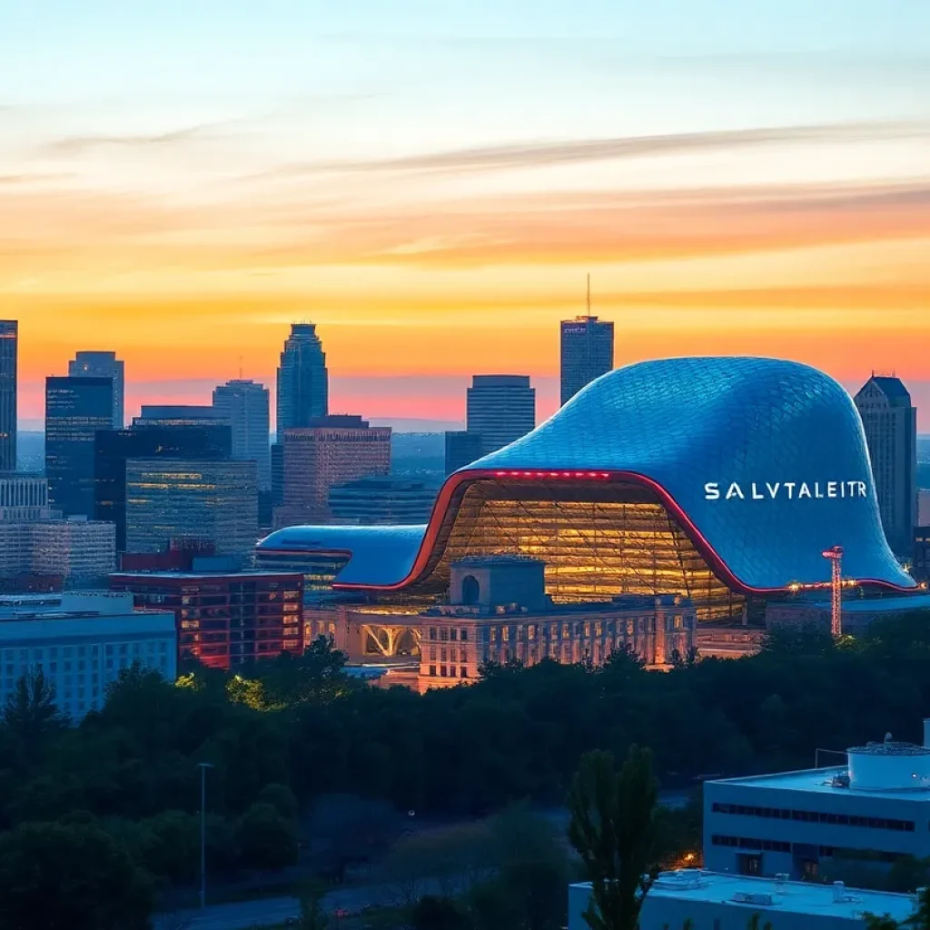 Futuristic skyline of Memphis with Gigafactory