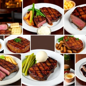 A variety of steak dishes served at Memphis steakhouses