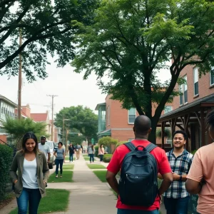 A vibrant neighborhood in Memphis illustrating community engagement and safety.