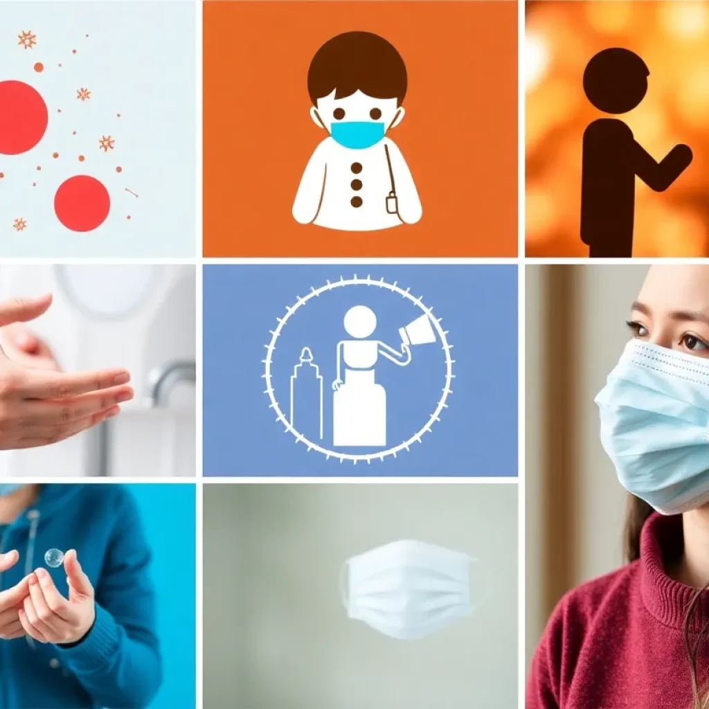 Collage showcasing measures to prevent seasonal illnesses in Memphis