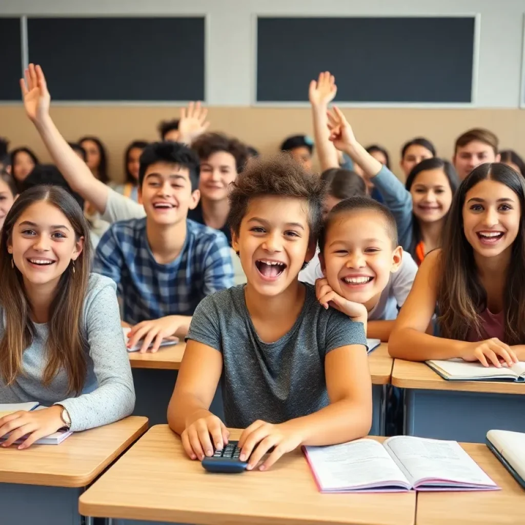 Engaged students in a classroom focused on learning