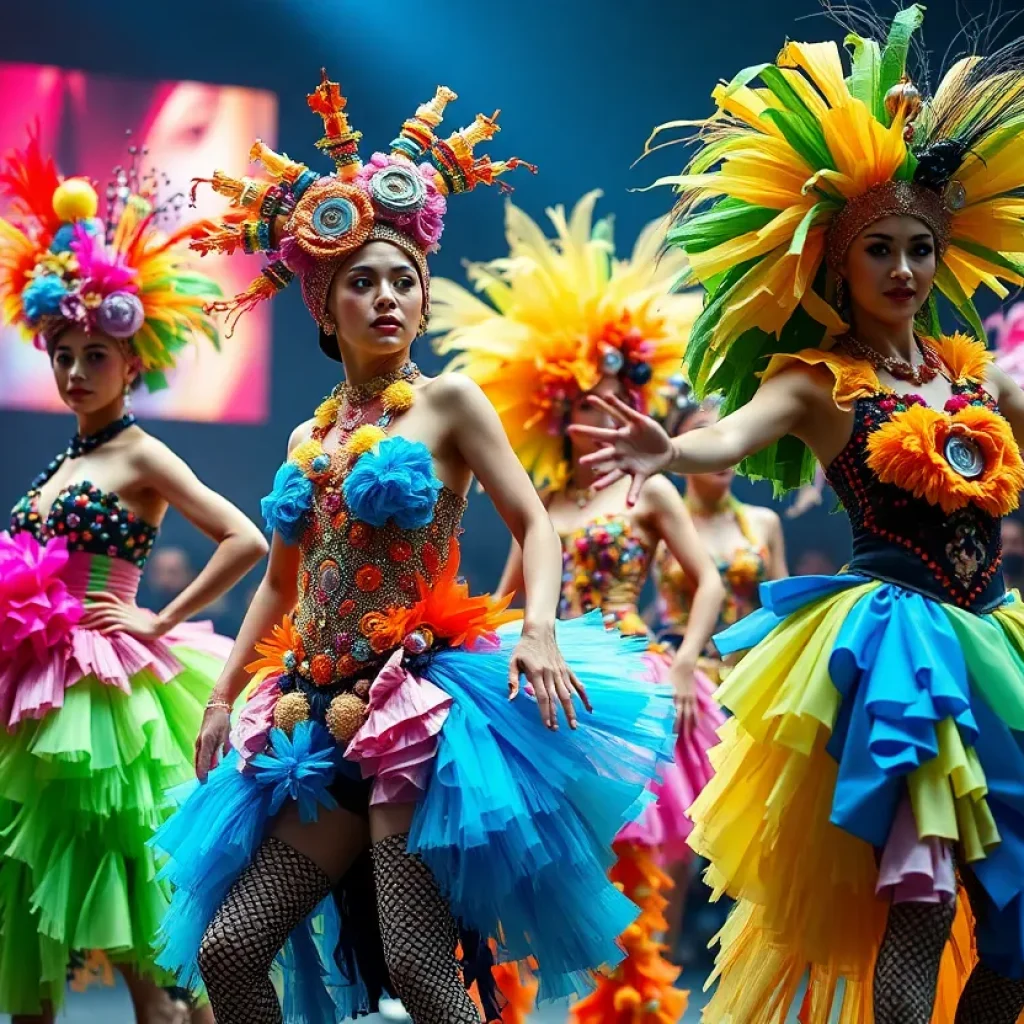 Dancers in a ballet performance celebrating fashion