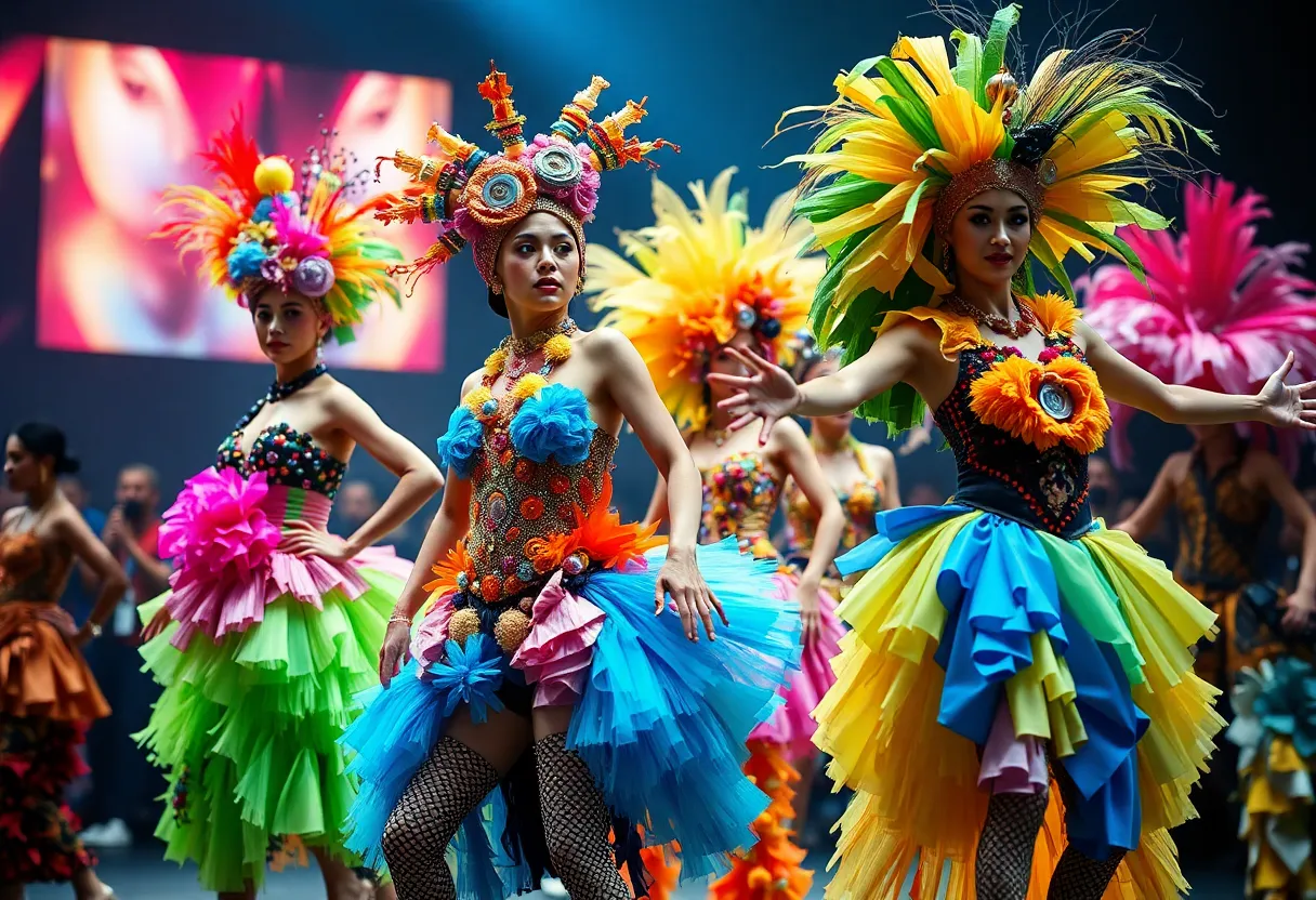 Dancers in a ballet performance celebrating fashion