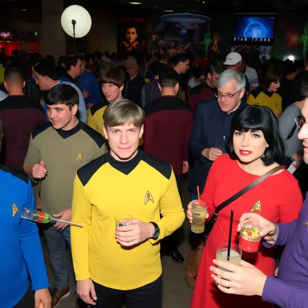 Celebration of Star Trek Day in Memphis with themed decorations and costumes